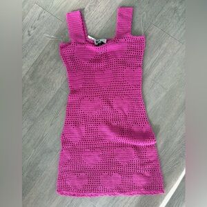 Pink Crochet BEACH RIOT Heart Dress